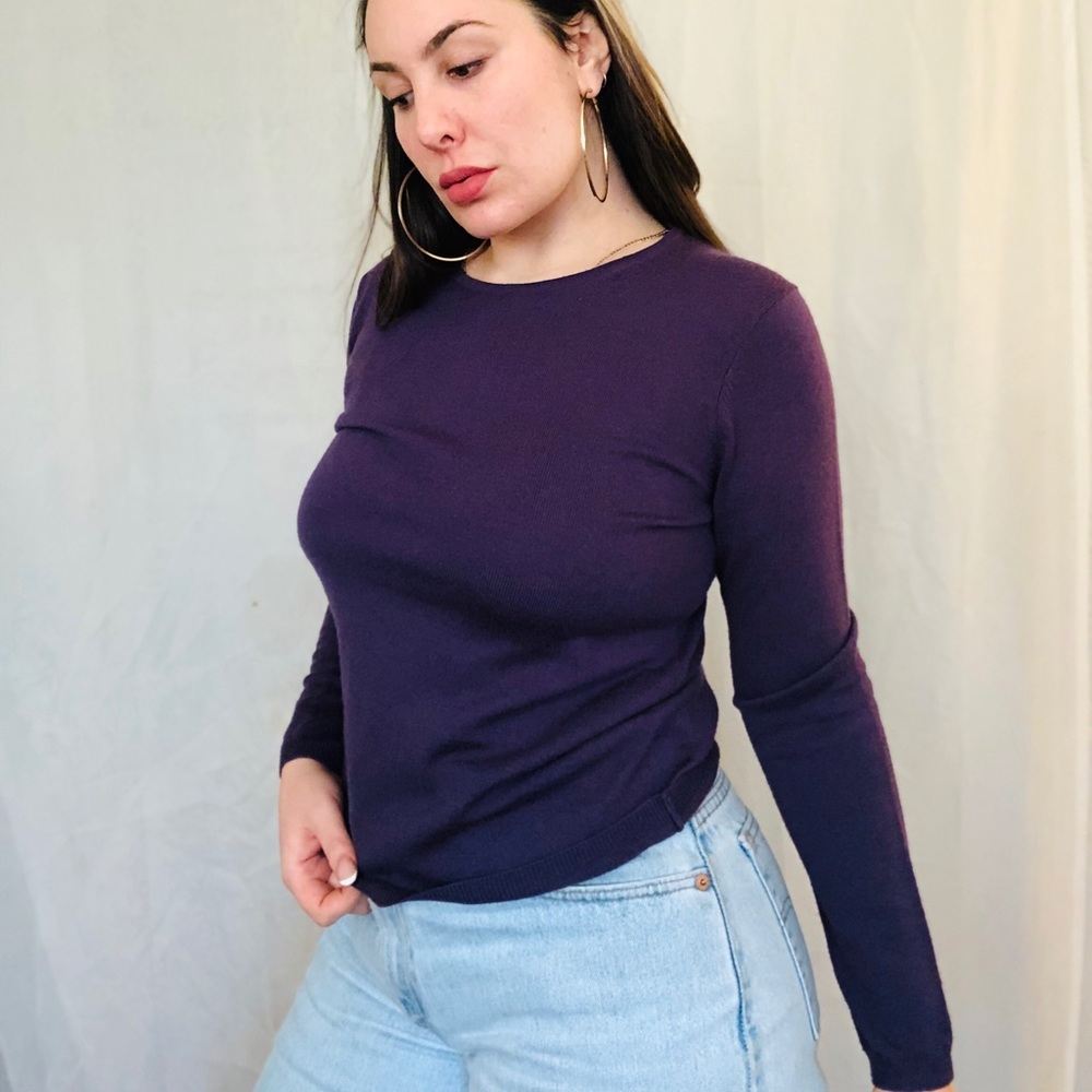 Cozy Liz Claiborne eggplant purple sweater